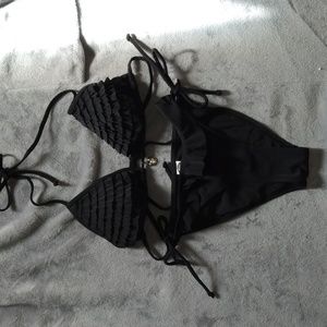 Women's black bikini swimwear set top and bottom size Small